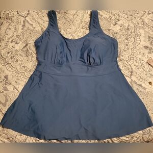 Shapermint‎ Adjustable Strap WireFree Tankini Top Large New With Tags Ocean Blue